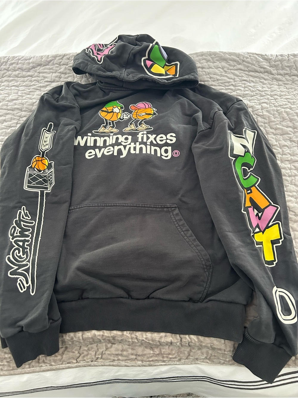 Overtime Kids Black Graphic Hoodie - Winning Fixes Everything